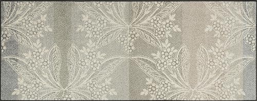 wash+dry Fußmatte, Floral Lace 75x190cm, innen, waschbar, grau