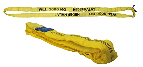Rundschlinge 3000kg Tragkraft, 16m Umfang, endlos mit Polyesterkern, Hebegurt Hebeband, Gelb