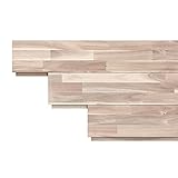 INTERBUILD Acacia Massivholz Wandpaneele 0,9m² Bio-Weiß Einfache Installation von Wandverkleidung für Feature-Wände und DIY-Heimprojekte in Wohnzimmer, Schlafzimmer, Küche 5er-Pack,
