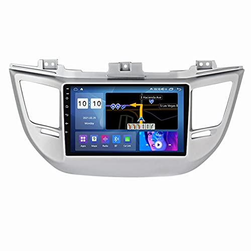 ADMLZQQ Android 2 Din Autoradio Mit 9'' Touchscreen GPS-Navi Für Hyundai Tucson 2014-2018,Stereo Mit Carplay/Bluetooth/DSP/Mirror Link/4G LTE/WiFi/Lenkradsteuerung/Rückfahrkamera,A,M200S
