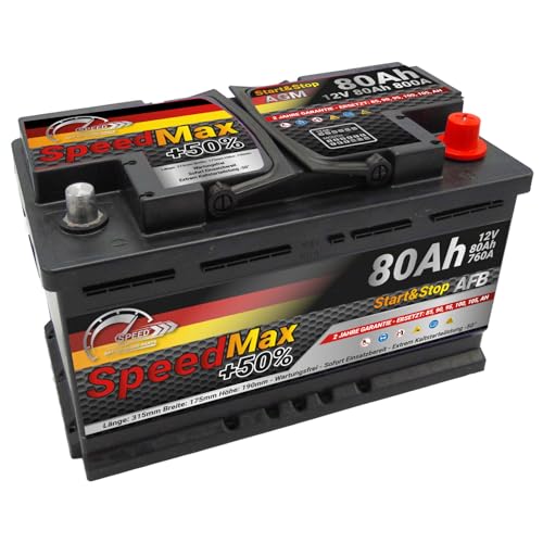 Autobatterie Speed Max 80Ah 760A Starterbatterie 12V Start&Stop AFB L4