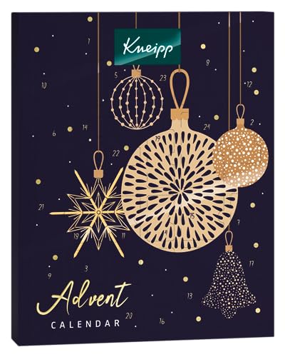 Kneipp Geschenkpackung Adventskalender 2023 - 24 Tage voller Überraschungen mit Pflegeölbädern, Bade-Essenzen, Haut- & Massageölen, Badekristallen, Handcremes uvw. - ideal als Geschenk