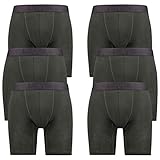 6er Pack Levis Herren Movement Tencel Long Boxer Shorts Unterhose Pant Unterwäsche, Farbe:Army Green, Bekleidungsgröße:S