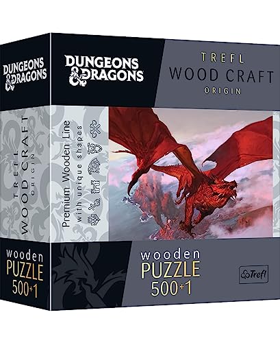 Trefl 20181 Dungeons & Dragons Holzpuzzle, rot red