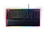 Razer Huntsman Elite (Purple Switch) - Gaming Tastatur mit opto-mechanischen Schaltern (Drehregler, beleuchteter Handballenablage, RGB Chroma) QWERTZ DE-Layout | Schwarz