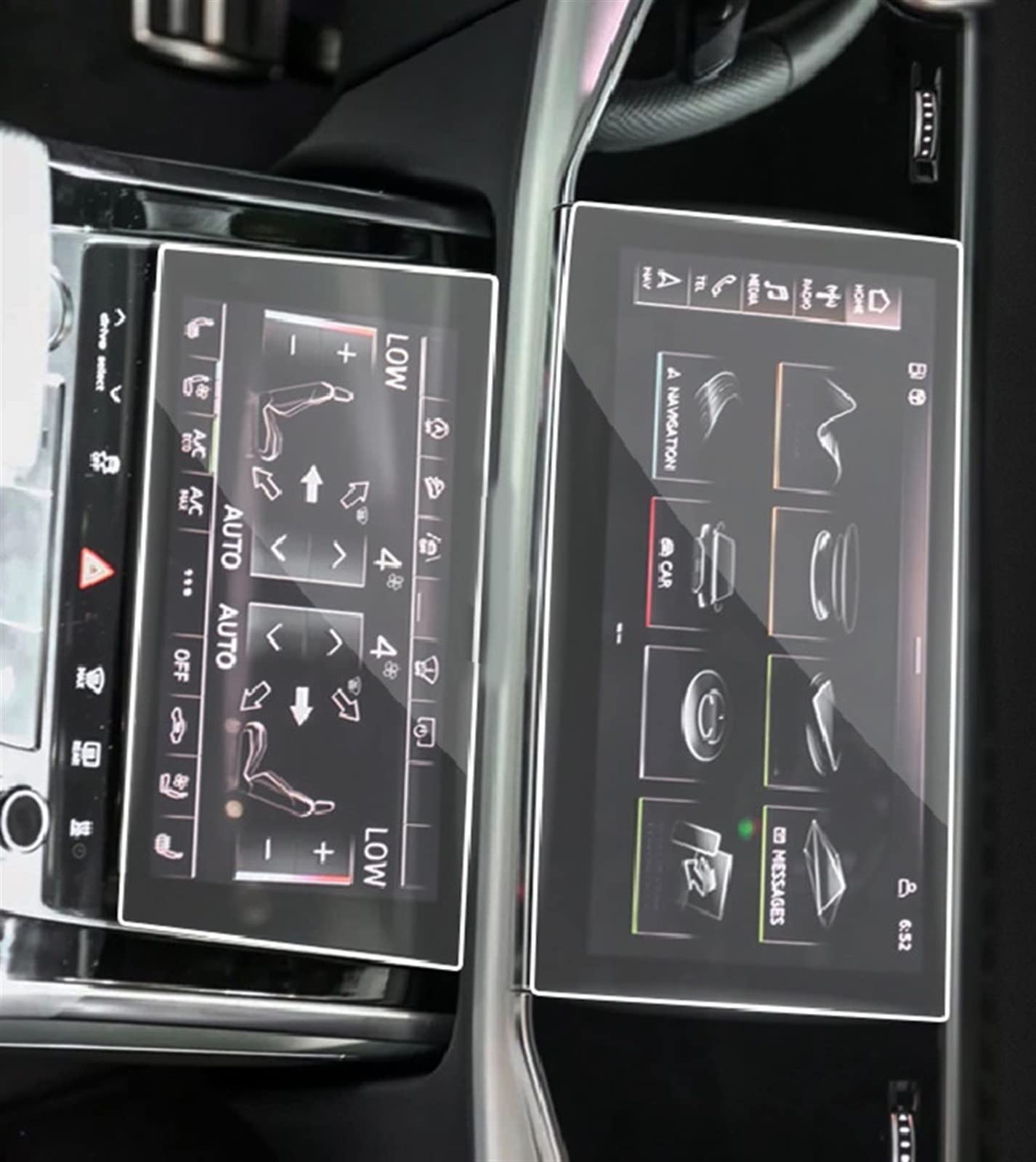 REXGEL Bildschirmschutz Für Audi Q7 Q8 2020-2021 Auto-GPS-Navigationsfolie LCD-Bildschirm Schutzfolie Aus Gehärtetem Glas Anti-Kratz-Folie Zubehör