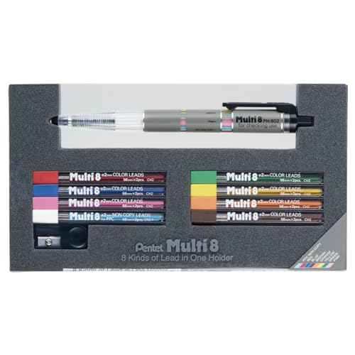 Pentel Pencil Lead Holder and Lead Set, Multi 8 Set (PH802ST) by Pentel