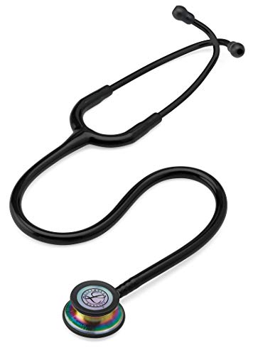 3M Littmann Classic III Stethoskop mit Gratis Gravur und Penlight (Schwarz/Rainbow Edition)