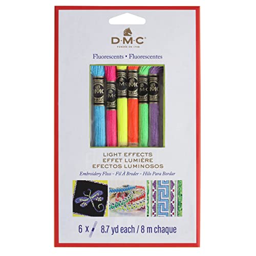DMC Lichteffekte, Zahnseide, 8,7 m, 6 Stück, fluoreszierend
