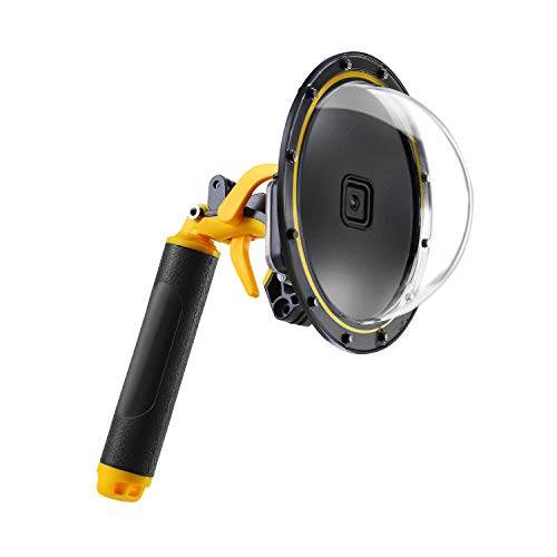 Sjpzwcrl Für GoPro Dome Port Hero 9 Schwarz Wasserdichter Gehäusetasche Für GoPro Zubehör mit Pistolenabzug Schwimmender Handgriff für GoPro Hero 9 Action Kamera