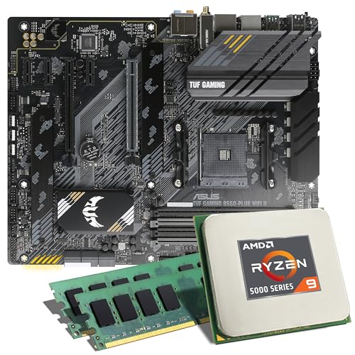 Mainboard Bundle | AMD Ryzen 9 5950X, 16x 3400 MHz, 16 GB DDR4-RAM, ASUS TUF B550-PLUS Gaming WiFi, 2X M.2 Port, PCIe 4.0 x16, USB 3.2 Gen2 | Tuning Kit | CSL PC Aufrüstkit