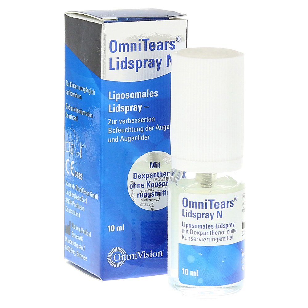 OmniTears Lidspray N für trockene Augen ohne Konservierungsmittel, Spar-Set 3x10ml. 10 ml Lidspray mit Soja-Lecithin, Dexpanthenol, Vitamin A, Vitamin E.