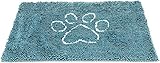 Dog Gone Smart Dirty Hunde-Fußmatte, aus Mikrofaser, super saugfähig, maschinenwaschbar, mit Rutschfester Unterseite, Größe S, Pazifikblau