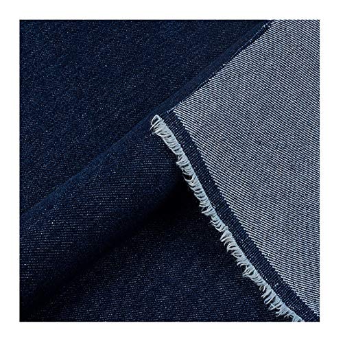Yimihua Jeansstoff Dicker Stoff Gewaschener Jeansstoff Bastelvorhänge Bekleidungsstoffe 150 cm Breite, Halber Meter(Color:Schwarz Blau)