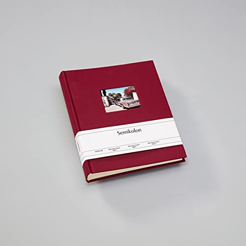 Semikolon (360188) Fotoalbum Medium Finestra Burgundy (Burgunder), 80 S. cremew.Fotokarton, Pergaminpapier, Fenster für Titelbild