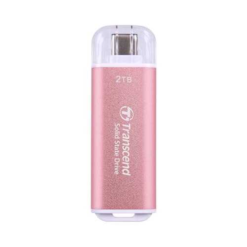 Transcend Portable SSD ESD300P 2TB USB Typ-C 10 Gbit/s PS4/PS5-kompatibel, Rosa – TS2TESD300P