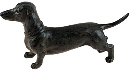 Dekofigur Dackel, stehend, 26 cm, Bronze-Effekt