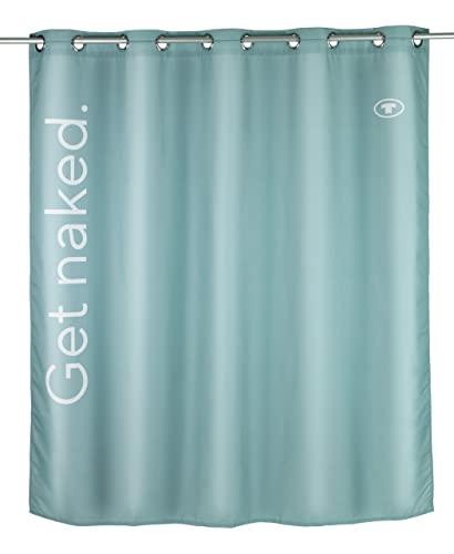 WENKO Tom Tailor 180x200 Duschvorhang Antischimmel Sage | Antibakteriell, wasserabweisend, waschbar | Vorhang für Badewanne und Dusche