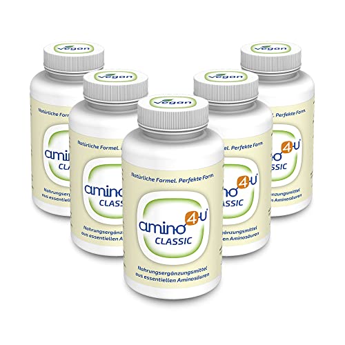 Amino4U Set Sparpaket alle 8 essentiellen Aminosäuren Muskelaufbau 5 x 120g Dose