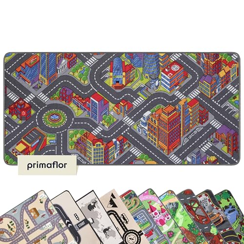 Spielteppich mit Straßen - Verschiedene Motive und Größen - Pflegeleicht, Fußbodenheizung geeignet, Spielmatte, Kinder-Teppich für Mädchen und Jungen (200 x 300 cm, Big City)