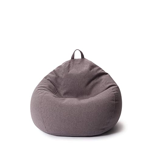 Lumaland Comfort Line Sitzsack M Indoor - 70x80x50 cm - Bodenkissen, Bean Bag Chair - 120 L - EPS Perlen Füllung - Dunkelgrau