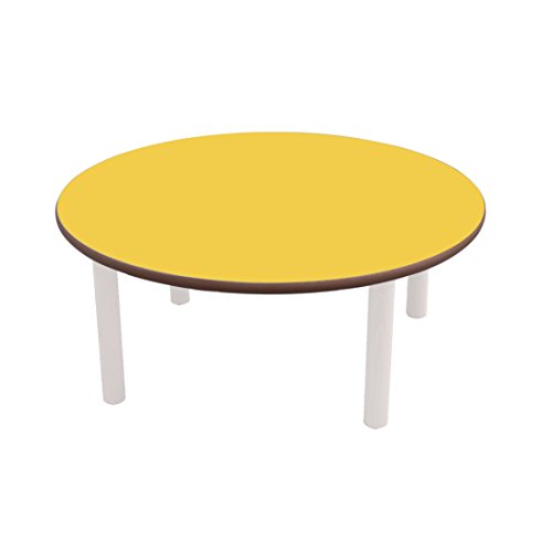 Mobeduc Erwachsene Tisch rund, Metall, gelb, Größe 4, 100 x 64 cm