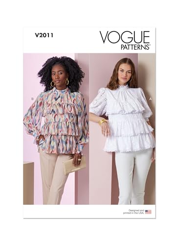 Vogue V2011Y5 Damen-Top mit Ärmeln, Variationen, Y5 (46-50-52-54)