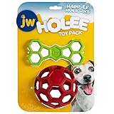 JW HOL-ee Hundespielzeug für Hunde, Leckerli-Ball, Wurfspielzeug und Zugspielzeug, 2 Stück