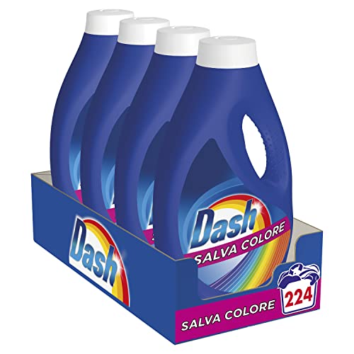 Dash Flüssigwaschmittel, 224 Waschgänge (4 x 56), Farbschutz, leuchtende Farben und gründliche Reinigung