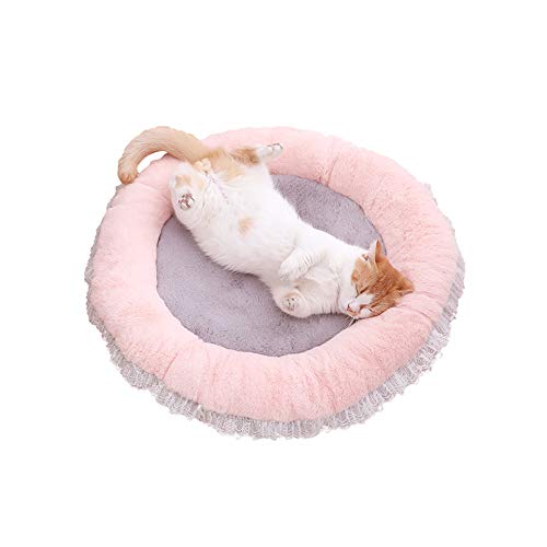 Sobotoo Hundebett Matte, runde Trittfläche aus Plüsch Matratze, warmes Haustierbett für kleine mittelgroße Hunde und Katzen