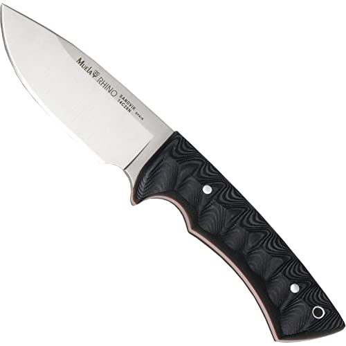Muela Unisex – Erwachsene Rhino Micarta schwarz Messer, Silber, one Size