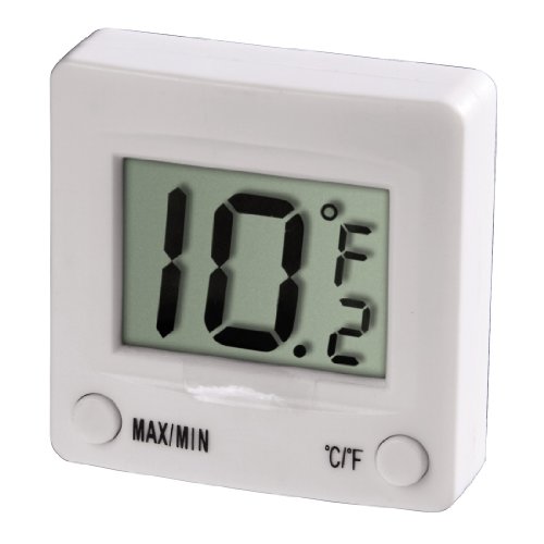 Xavax Digitales Kühlschrankthermometer zum Kleben im Gefrierschrank, Kühlschrank, Tiefkühltruhe, Weinkühlschrank, Minibar, min. -30 Grad, max. +30 Grad, Weiß