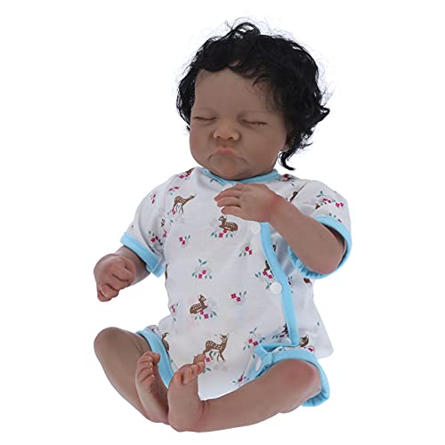 Baby Play Doll, Reborn Doll Set Fiber Hair Beweglicher weicher Stoffkörper 40cm/15.7in mit Babyflasche Schnuller für neugeborenes Spielzeug