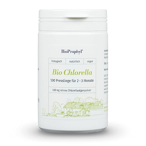 BioProphyl® BIO Chlorella 500-400 mg Chlorella Algenpulver aus kontrolliert biologischem Anbau - 500 Presslinge als Zwei-Monatsration