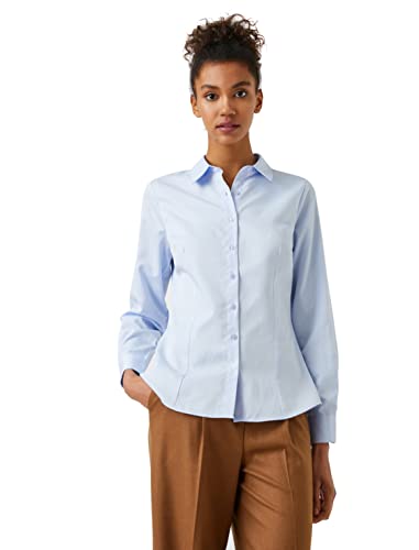 Koton Damen Long Sleeve Basic Shirt, Light Blue (610), 40 EU