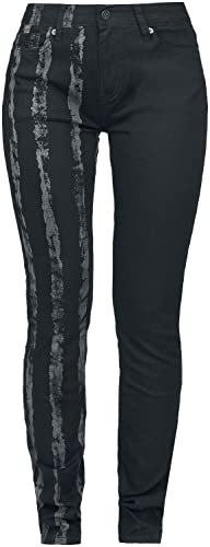 Forplay Striped Leg Stretch Denim Frauen Jeans schwarz W31L34 98% Baumwolle, 2% Elasthan Basics