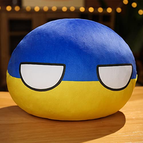 Country Ball Toys Plüschkissen, Polandball Countryball Frankreich Russland Großbritannien Deutschland Italien Plüschtiere, Weihnachtsgeburtstagsgeschenke Für Anime Fans 40 cm Ukraine
