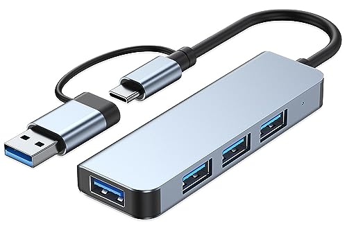 USB-Hub 3.0 mit 4 Ports, vienon Aluminium-USB-C-auf-USB-3.0-Hub, USB-Splitter für MacBook, Mac Pro/Mini, iMac, PS4, PS5, Surface Pro, Flash-Laufwerk, Samsung und mehr USB-C Laoptop