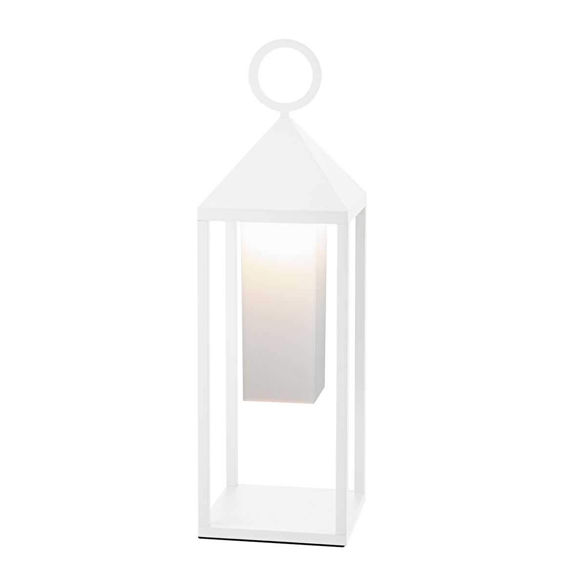 Sigor Nuphare - Dimmbare LED Akku-Gartenleuchte Indoor & Outdoor, Höhe 47 cm, wiederaufladbar, 12 h Leuchtdauer, weiß