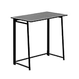Harbour Housewares Faltbarer Tisch, Klapptisch für Computer und Laptop, platzsparend aus Holz. Schwarzer Rahmen/Schwarze Oberfläche