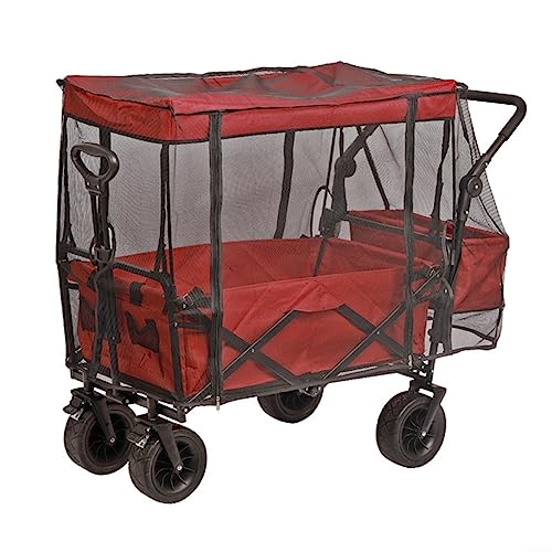 Mesh Net Cover, Push Pull Folding Wagon Mesh Cover, Canopy Trolley Cart Accessories, Collapsible Push Pull Wagons Breathable Cover Canopy for Outdoor Garden Camping Shopping
