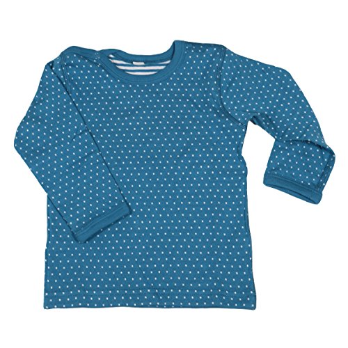 Leela Cotton Unisex Kids Wendelangarmshirt, saphirblau T-Shirt, Blau/Weiß, 86/92