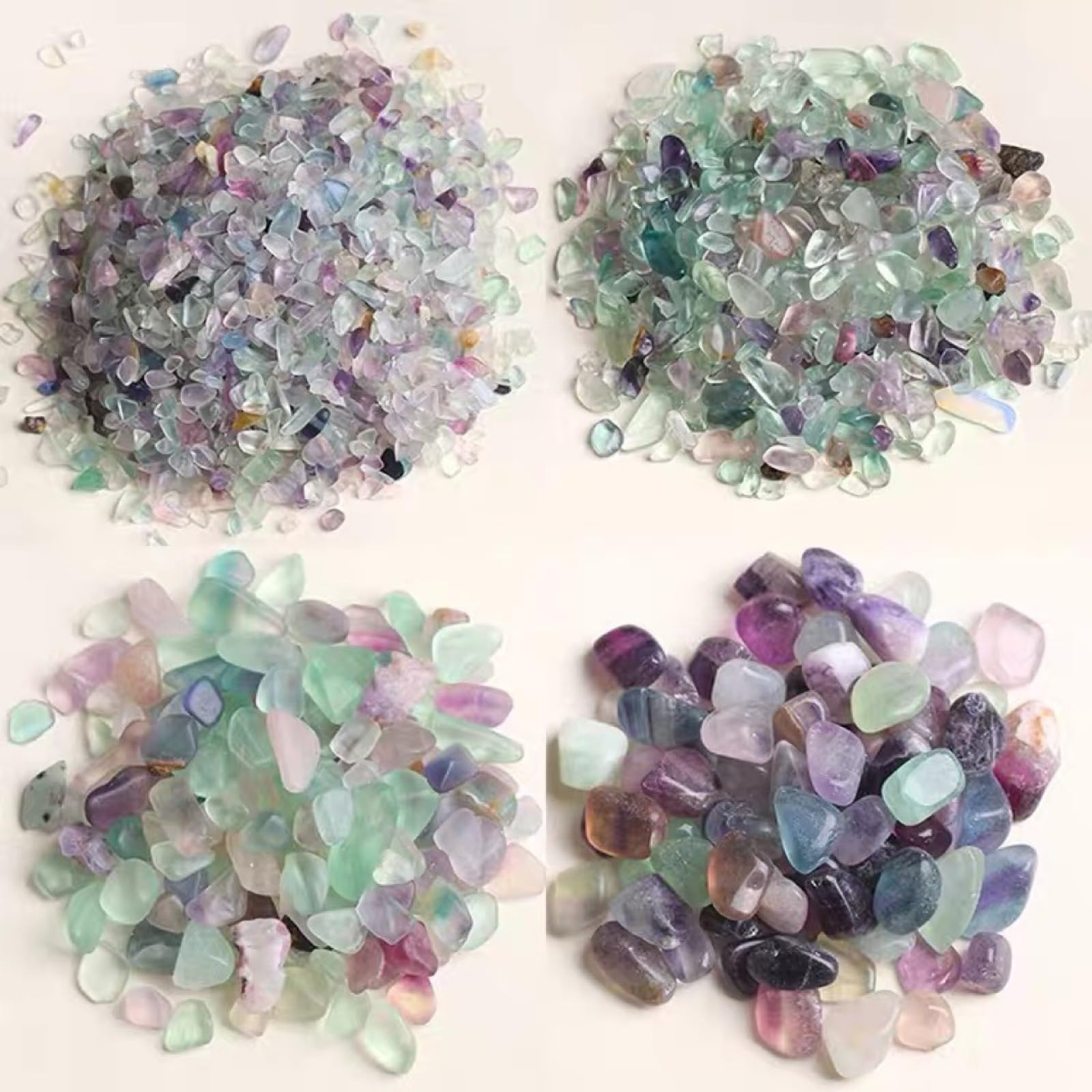 Natürliche Fluorit-Kristallsteine, Mini-Felsmineral-Exemplar, Chakra-Chip-Edelstein, Heimdekoration, Kunsthandwerk,100g,9-12mm