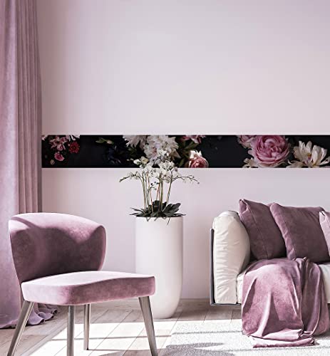 MyMaxxi - Bordüre selbstklebend - Blumen Wandbordüre Wandtattoo - Aufkleber wasserdicht geeignet für Bad - Dekoration für Ihr Badezimmer Wohnzimmer Küche, 300 x 20cm