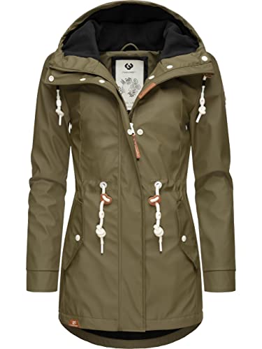 Ragwear Damen Übergangsjacke Outdoor-Jacke Regenjacke Monadis Rainy Intl. Olive Gr. XL