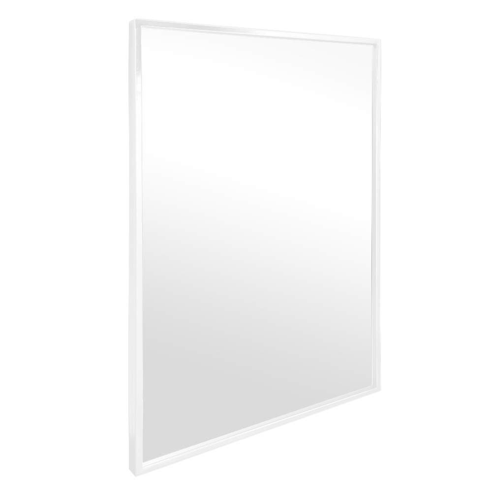 Elegance by Casa Chic - Weißer Wandspiegel aus Metall - 90 x 60 cm groß - Galvanisiertes Metall - Weiss