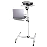 Proper Projector Trolley White for Laptops and Projectors Weiß - Notebook-Ständer (Metall, Kunststoff, Weiß, 700 - 1100 mm, 300 - 400 mm, 0 - 35°)