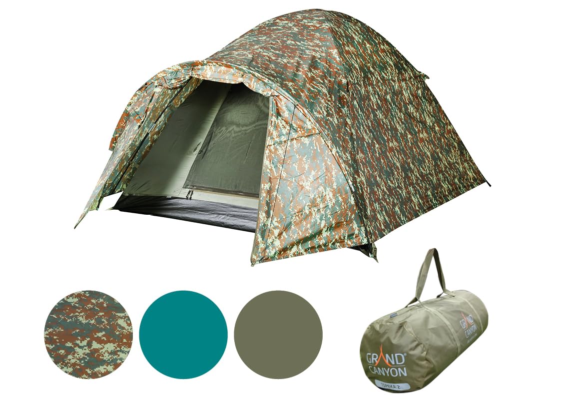 GRAND CANYON Unisex – Erwachsene Topeka 2 Camouflage Zelt, Camourflage, OneSize