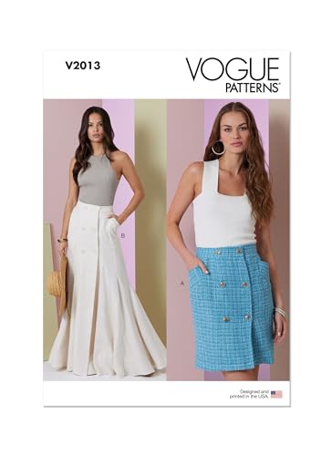 Vogue Patterns V2013U5 Taillierter, ungefütterter Damenrock Schnittmuster-Paket, Design-Code V2013, Papier, Mehrfarbig, Sizes 16-18-20-22-24