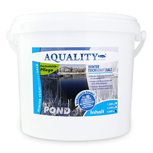 AQUALITY Winter Teichschutzsalz (Wichtige Winter Mineralien und Spurenelemente - Schützt Ihren Gartenteich und verbessert die Sauerstoffversorgung), Inhalt:5 kg